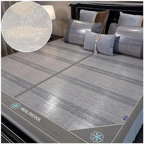 AMYSTY Sommer-Schlafmatte Sommer-Kühl-Isomatte Cool Pad Kühlbett Haushaltsmatten Doppelseitige Kühlbettlaken Bambusmatte Fürs Bett Bambusmatten-Bett Sommerschlafmatte(1.5 * 1.95m/4.9 * 6.4FT)