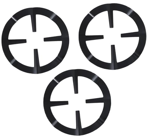 KOMBIUDA Support de Pot pour Cuisinière à Gaz 3pcs en Acier Inoxydable Noir Antidérapant pour Équilibrer Petites Casseroles et Cafetières sur Plaque de Cuisson