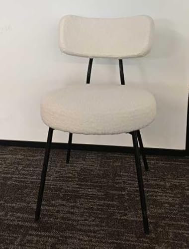 VASAGLE Esszimmerstuhl 2er Set Stühle, Küchenstuhl, Polsterstuhl, Fleece Oberfläche, geschwungene Rückenlehne, Stahlrahmen, modern, cremeweiß KDC110W01