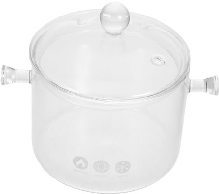 BESPORTBLE Nudelkochtopf Mit Deckel Glas Kochtopf Durchsichtiger Herdtopf Griff Zum Köcheln Suppentopf Simmertopf Für Täglichen Gebrauch Hitzebeständig