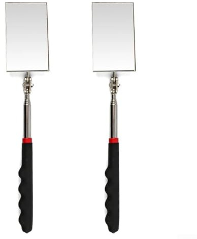 Oniissy Kit di 2 specchi telescopici per ispezione, 2 specchietti rettangolari telescopici meccanici, specchi meccanici telescopici rettangolari, per produttori di utensili