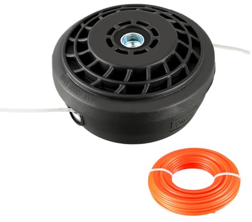 HUAREW Testa di ricambio universale M10 x 1,25 per decespugliatore con filo per decespugliatore da 30 m e 2,4 mm