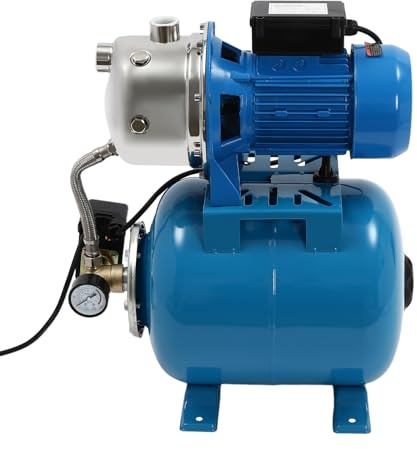 BFDIEEM 1.6 HP Shallow Well Pump with Ejector Kit, Cast Iron Jet Water Pump, Maximum Head 157.48ft, Automatic Pressure Switch, 3420r/min Water Pump Versatile for Farm Domestic Garden Home Blue
