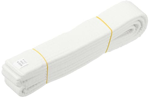 YELARXI Cintura da karate, per arti marziali, in cotone tinta unita, con nucleo a doppio strato, lunga, morbida, attrezzatura per allenamento (taekwondo/karate/judo/bjj/competizione), 2 m, bianca