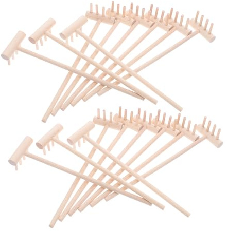 YARNOW Lot de 24 Mini Râteaux À Feuilles pour Toit Bac À Sable Petit Râteau À Main pour Jardinage Outils De Jardin pour Sable Mini Râteau Petit