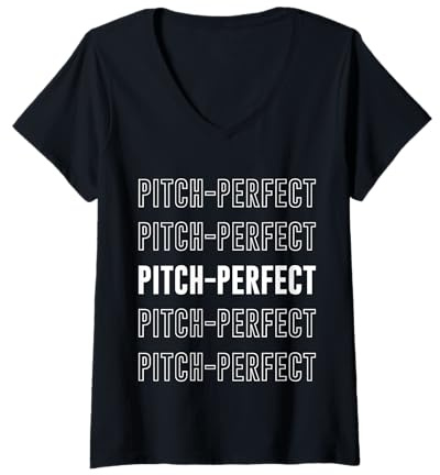 Femme Pitch Parfait T-Shirt avec Col en V