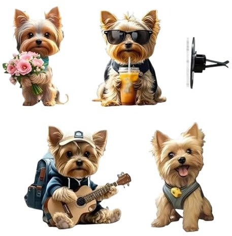 Désodorisants automobiles – Parfum de chien mignon en acrylique 2D, clip d'aération multi-environnements, fonction de rafraîchissement élégante pour maison, camion, remorque automobile AC, fournitures