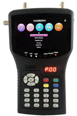 Misuratore Di Ricerca Satellitare DVB-T2 DVB-C Con Schermo LCD TFT DC 12V HD 1080P Rilevamento Preciso