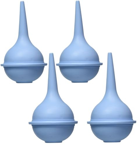 4 Pack of 2 Ounce Ribbed Baby Ear Wax Hand Bulb Syringes 2oz – Soft Reusable Rubber Suction & Irrigation Bulb