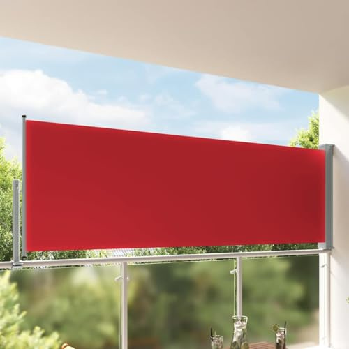 Nqyjm Toldo lateral extensible 120 x 300 cm, color rojo, protección contra el viento, toldo lateral para balcón, terraza, jardín LH54384