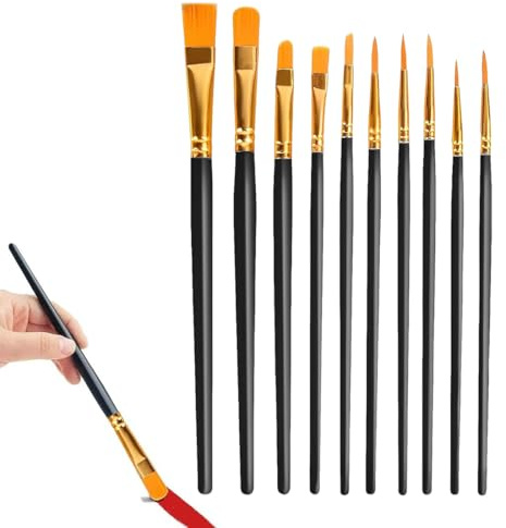 Androxeda 10 Piezas Pinceles Maquillaje, Set Profesional De Brochas, Para Pintura Facial, Maquillaje Artistico, Carnaval Y Fiestas