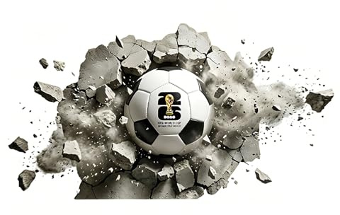 JOVYTH 3D Fussball Wandtattoo, Wandsticker Kinderzimmer Jungen, Durchbruch Wandaufkleber für Schlafzimmer, Wohnzimmer, Jugendzimmer Wanddeko