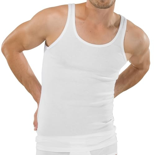 Schiesser Men's Sleeveless Vest - Original Fine Rib, White, Medium