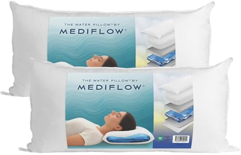 Mediflow Das erste & Original Wasserkissen, klinisch erwiesen, um Nackenschmerzen zu reduzieren & den Schlaf zu verbessern Ideal für die richtige Nackenunterstützung (40 x 80 cm, 2er-Set)