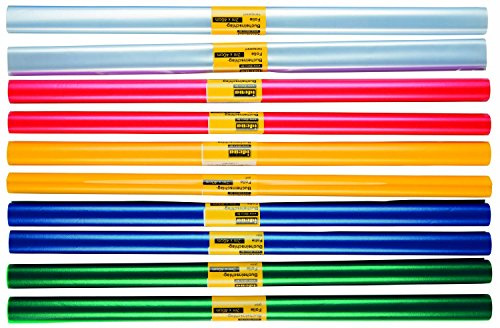 10 Rollen Bucheinbandfolie/Buchfolie / 2m x 40cm / 5 Farben