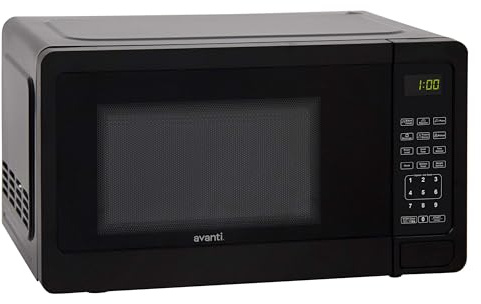 Avanti Microwave Oven 700-Watts Compact with 6 Pre Cooking Settings, Speed Defrost, Electronic Control Panel and Glass Turntable, 0.7-Cu.Ft., Black