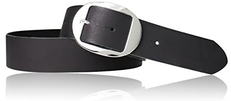 FRONHOFER Damen Ledergürtel Rindsleder 4 cm breit 2-3 mm dünn ovale Metallschnalle 7,5x5,5 cm Wechselgürtel Größen 85-125 sportlich für Jeans Made in Germany