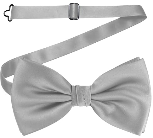 Trimming Shop Men's Adjustable Pre-Tied Bow Tie, Solid Colour | Plain Satin Polyester Neckwear For Men, Women & Kids, Formal Events, Business Parties, Cosplay & Fashion Accessories