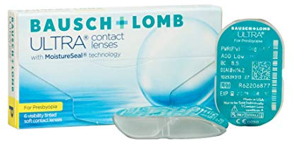 Bausch und Lomb Ultra for Presbyopia, Premium Monatslinsen, Gleitsicht-Kontaktlinsen weich, 6 Stück BC 8.5 mm / DIA 14.2 / -3.25 Dioptrien / ADD Low