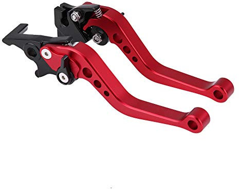 Keenso Palanca de Freno y Embrague, Maneta de Freno y 7/8 22 mm de Palancas de Embrague de Moto para GY6 CG125 (Rojo)