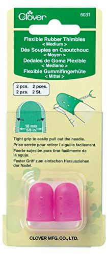 Clover Flexible Rubber Medium Thimble, pink 2