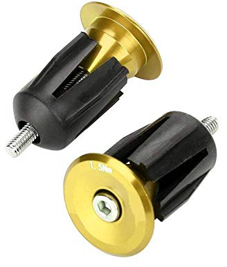 1 Para Fahrrad Lenkerendstopfen Lenkerendschieber Aluminiumlegierung Fahrrad Lenkerkappe f¨¹r Rennrad Mountainbike(Golden)