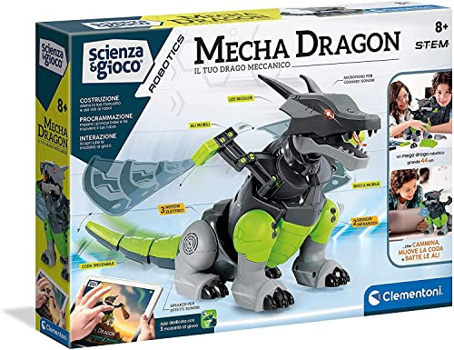 Clementoni Science & Play-Mecha Dragon Robot Scienza e Gioco Robotics Giocco Educativo ed Interattivo, Multicolore, 19170