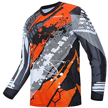 PSPORT Men's Motocross Jersey Long Sleeve Motocross Shirt Men Mountain Dirt Bike Jersey Downhill Riding Racing Clothing Tops