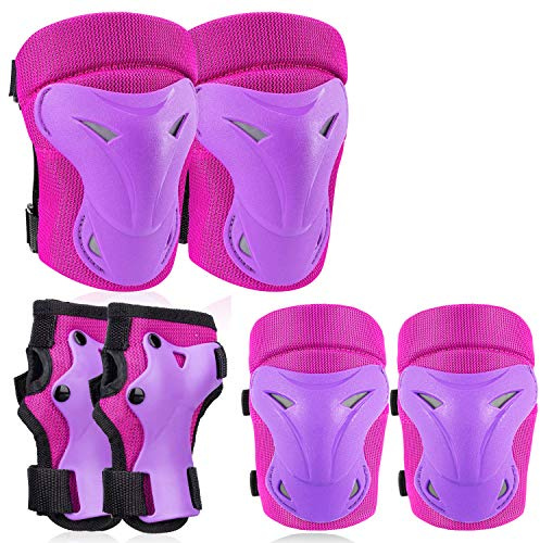 Adult/Kids Knee Pad Elbow Pads Wrist Pads Youth Protective Gear Set for Skateboarding Cycling Skateboard Riding Roller Bike Inline Skating Biking BMX Scooter Skates And Other Outdoor Extreme Sports