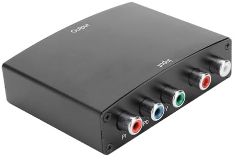 Agatige Convertisseur Audio YPbPr + L/R Adaptateur Audio Vvideo Composant RVB, Convertisseur YPbPr vers HDMI Câble Adaptateur RVB Portable Transformateur ABS 100 240V.(EU Pluy)