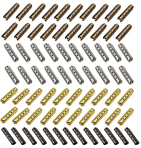 Gotetiso Embout Lacet 200 Pièces Bouts en Métal de Remplacement pour Lacets Chaussures Embout Cordon Dentelle Conseils Remplacement Aglets Métalliques Embouts de Lacets Laiton Tubes
