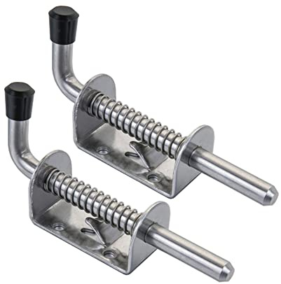 Quality Life Spring Loaded Gate Latch Pin Barrel Bolt 5in Durable 304 Stainless Steel Heavy Duty - 2pcs