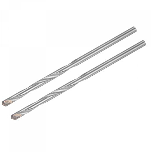 sourcing map 5mm Cutting Dia Cemented Carbide Twist Extra Long Drill Bit with Round Straight Shank for Hardened Steel Stainless Steel, 120mm Length 2 Pcs