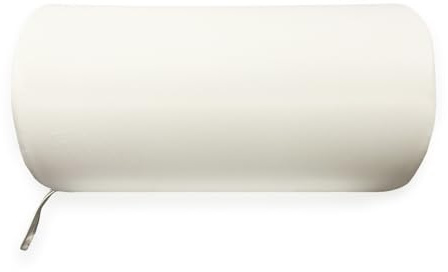 QUIRUMED Cuscino a rullo, 55 x 30 cm, bianco, similpelle, imbottitura in gommapiuma, per yoga, fitness, massaggio