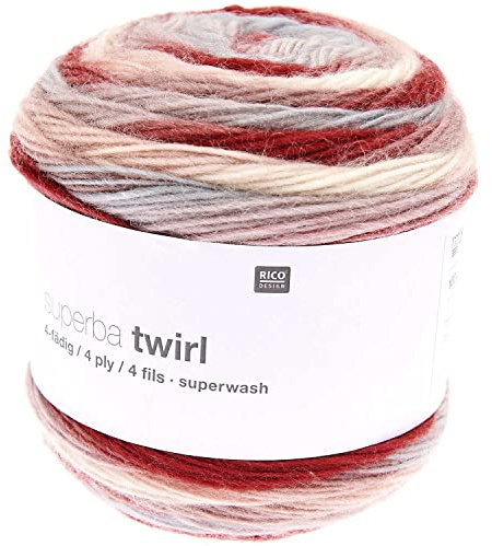 Rico Design Superba Twirl - Gomitolo di lana per calze a 4 fili, con gradiente, per lavorare a maglia, per due calzini diversi, 100 g (07)