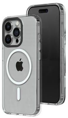 RHINOSHIELD Clear Case kompatibel mit MagSafe für [iPhone 15 Pro] |Überragende Magnetstärke, Vergilbungsresistenz, Kristallklar, optimaler Schutz und personalisierbar - Schwarz Kamera-Ring