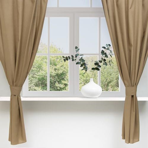 AEVVV Juego de cortinas clásicas de cocina verde oliva con alzapaños, textiles para el hogar para decoración de cocina, mezcla de lino y algodón, 51 x 71 pulgadas