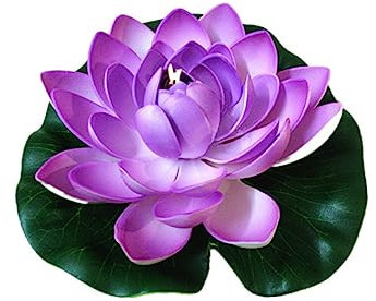 ABOOFAN Künstliche Schwimmende Seerosen Lotusblume Eva 18cm Teich Und Gartendekoration Pflegeleichte Wasserpflanze 2 Stück
