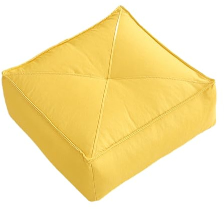 predolo Cuscino da Pavimento, Cuscino da Pavimento per Meditazione, Cuscino Quadrato Grande e Morbido per Sedia futon, Cuscino per Pouf per Soggiorno Yoga, Giallo