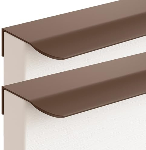JIALUO0318 Versteckter Griffe Aluminiumlegierung Türgriff Möbelgriffe Unsichtbare Knöpfe Schrankgriffe Schubladengriff Küchengriffe 2 Stück (Braun,Length 150mm)