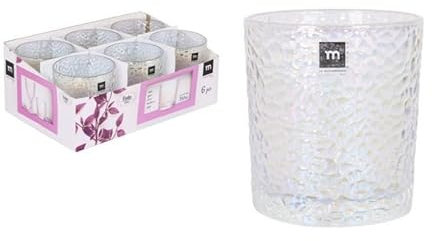 Juego de 6 Vasos de Cristal Transparente - Para Agua, Whisky, Zumos, Refrescos | Set de 6 Tazas de Cristal de Calidad Alta y Resistente - Uso Diario, Eventos, Hogar o Professional (Festo Luster-350cc)