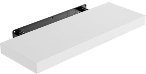 STOREMIC Wandregal, Regale Weiß Wand 40cm, 1er-Set Schweberegal Weiss, Moderne dekorative Regalbrettmit sauber Verarbeitet für Schlafzimmer, Küche, Büro, Wohnzimmer usw