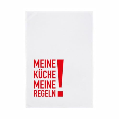 Generisch Geschirrtuch - Abwarten & Glühwein Trinken, rot