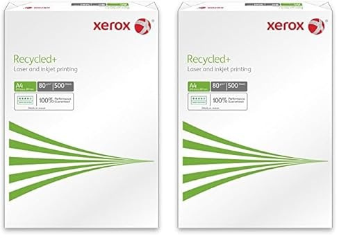 Xerox Recycled+ Papier 003R91912 - DIN A4 80 g/m² - Kopierpapier für Laserdrucker und Kopierer - aus 100% Altpapier - 500 Blatt - weiß (Packung mit 2)