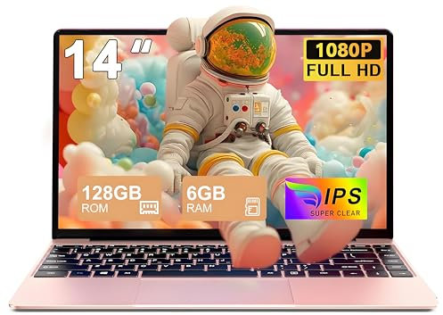 PC Portatile Win11 Pro Computer Portatile Notebook 14 Pollici 6+256GB SSD Expansion 1TB, 5000mAh Laptop Celeron N4020 fino a 2.8GHz, 5G WiFi BT4.2 Supporto Mouse Wireless & Protezione Tastiera-Oro