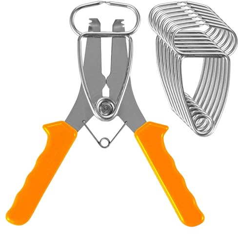 1 Set Spring Clamp Spreader Tool Kit, 8 Long-Lasting Stainless Steel Miter Clamps for Woodworking, Picture Frame, Trim & Molding Fastening DIY Projects