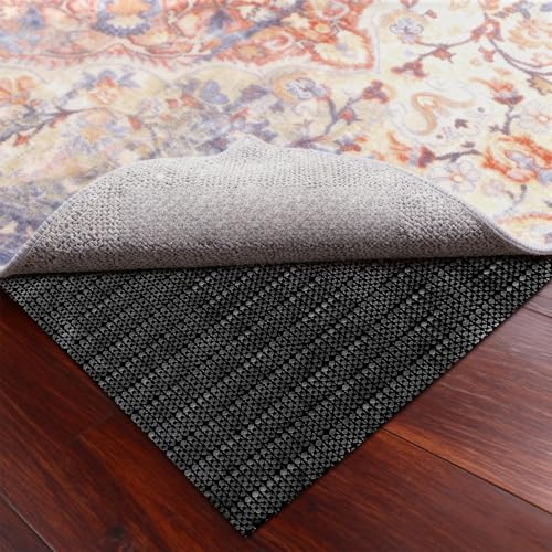 LOPYXBR 2 stycken halkfria mattor för matta, 200 x 200 cm PVC-matta, halksäkert underlag, kan skäras till, halkfri matta för lådor, svart mattunderlägg, halkfri för bricka