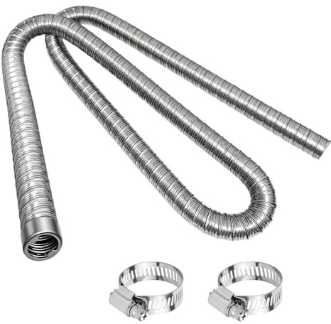 Golgner Abgasschlauch für Stromerzeuger 150cm x 24mm, Auto Standheizung Abgasrohr, Abgasrohr Standheizung, Kraftstofftank Abgasrohr mit 2 Schlauchschellen, für Stromerzeuger, Kraftstofftank, Abgasrohr