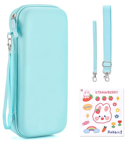 Younik Switch Case Compatible with NS Switch 2 (2025), Carrying Case with 19 Game Card Slots, Switch 2 Accessories Includes Shoulder Strap, Wrist Strap & Stickers（Blue）