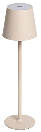 Idena 50152 - LED Tischlampe Touch, dimmbare Nachttischlampe mit USB-C, für Außen und Innen, höhenverstellbare Tischleuchte in Beige